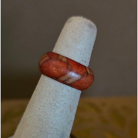 Size 5 Real Wood Unisex Ring Handcrafted Matte Finish Minimalist Jewelry - Picture 1 of 4